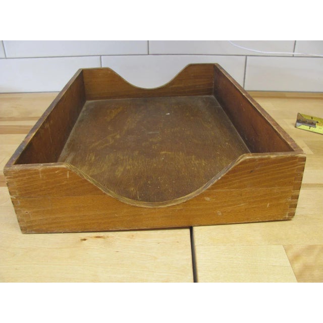 Mid 20th Century Wood Legal Paper Size Tray in / Out File Office Desk Organizer For Sale In Providence - Image 6 of 8