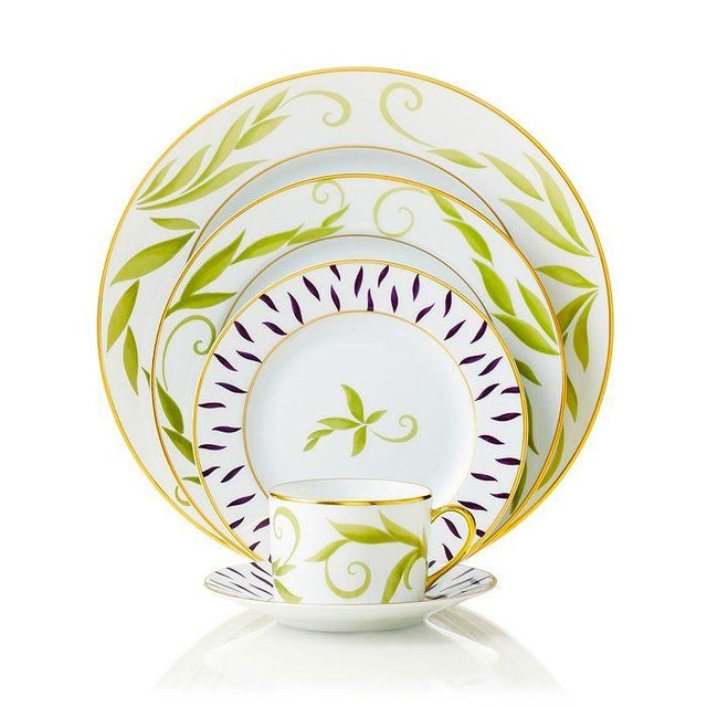 Bernardaud Frivole, French Limoges, Flat Cup & Saucer Set - Complete Set of 7 (Never Used) For Sale - Image 11 of 13