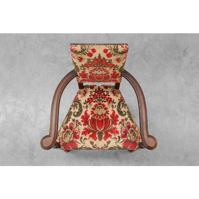Antique Oak Louis XIII Chair with Floral Upholstery, France, 1890 For Sale - Image 13 of 15