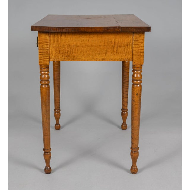 Traditional American Federal Tiger Maple Side Table For Sale - Image 3 of 9