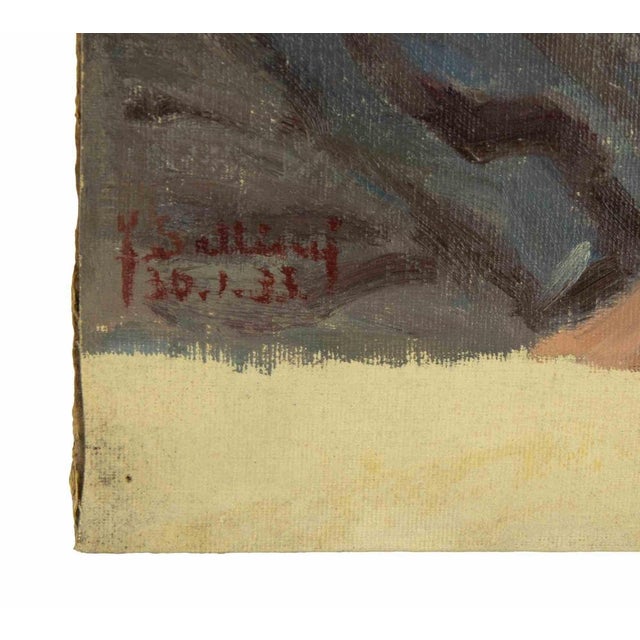 Modern Francesco Settimj, Portrait of Man, Oil Painting, 1933 For Sale - Image 3 of 5