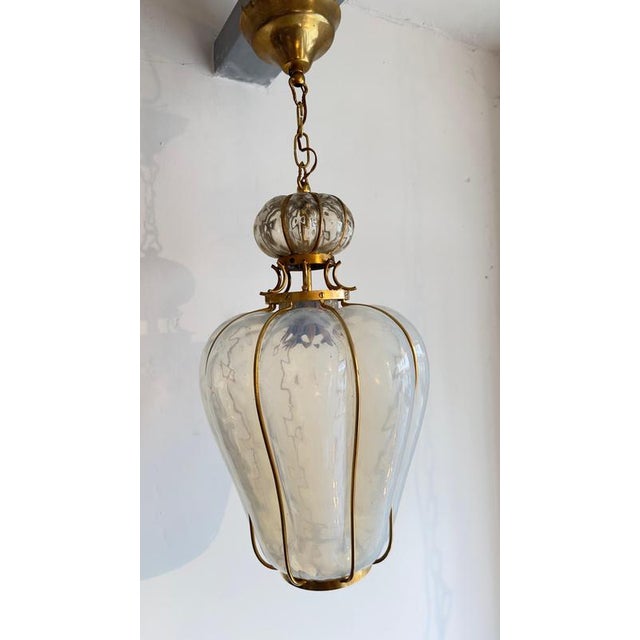 Mid-Century Murano Glass Pendant Lamp attributed to Barovier & Toso, Italy, 1960s For Sale - Image 4 of 12