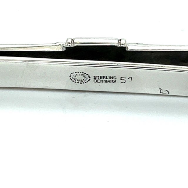 1990s Georg Jensen Estate Mens Tie Bar 2.5" Silver For Sale - Image 4 of 9