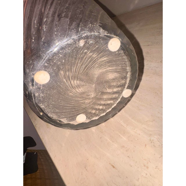 Hollywood Regency Signed Cenedese Murano Monumental Swirl Glass Vase, 22” Tall For Sale - Image 3 of 8