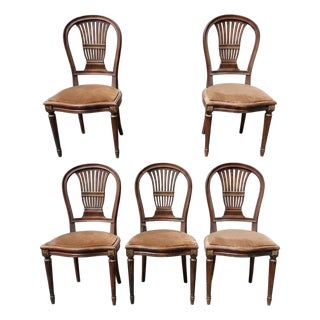 Late 18th Century Louis XVI Period Hot Air Balloon Set of Five Side Chairs For Sale