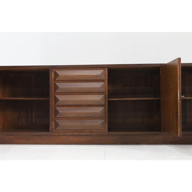 Wood Spanish Brutalist Sideboard in Wood, 1960s For Sale - Image 7 of 13