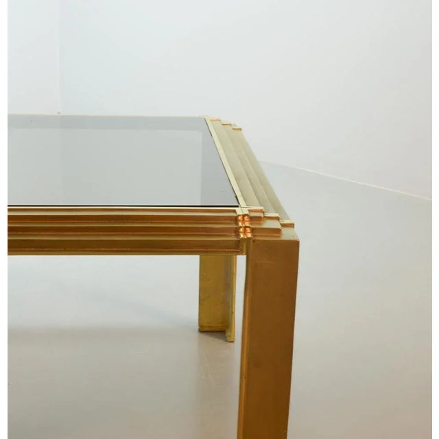 Brass Coffee Table with Smokey Glass Top by Peter Ghyczy, 1970s For Sale - Image 6 of 10