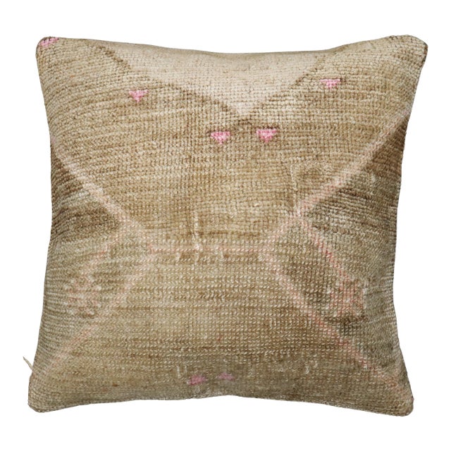 Vintage Zabihi Collection Large Turkish Rug Pillow For Sale