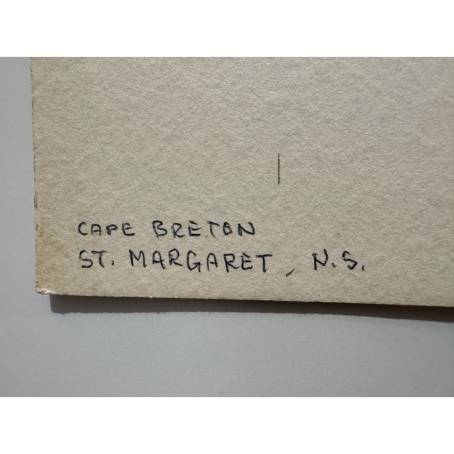 Henry Emil Salloch Original Watercolor on Paper Cape Breton St Margaret, Ns, Canada. 1953. For Sale - Image 4 of 7