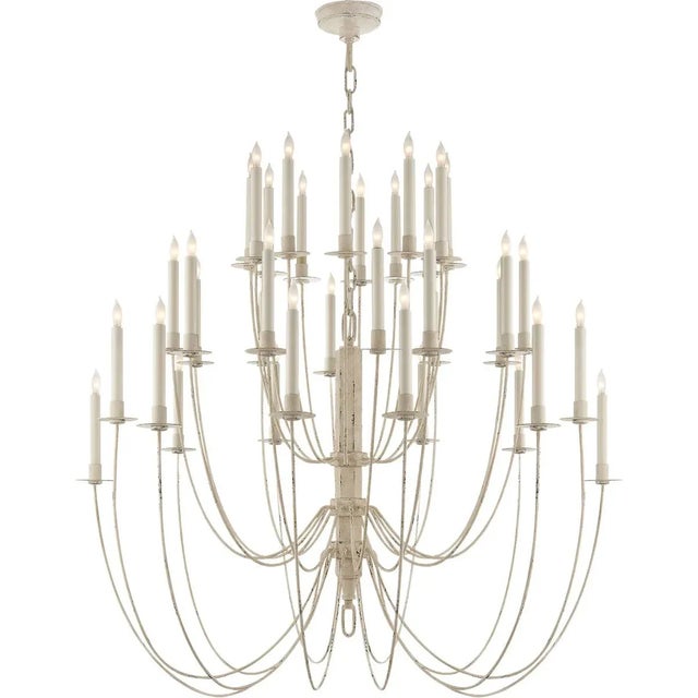 Erika Three-Tier Chandelier in Belgian White Designer: Thomas O'Brien Canopy: 5" Round Mounting: Chain Shade Detail: No...