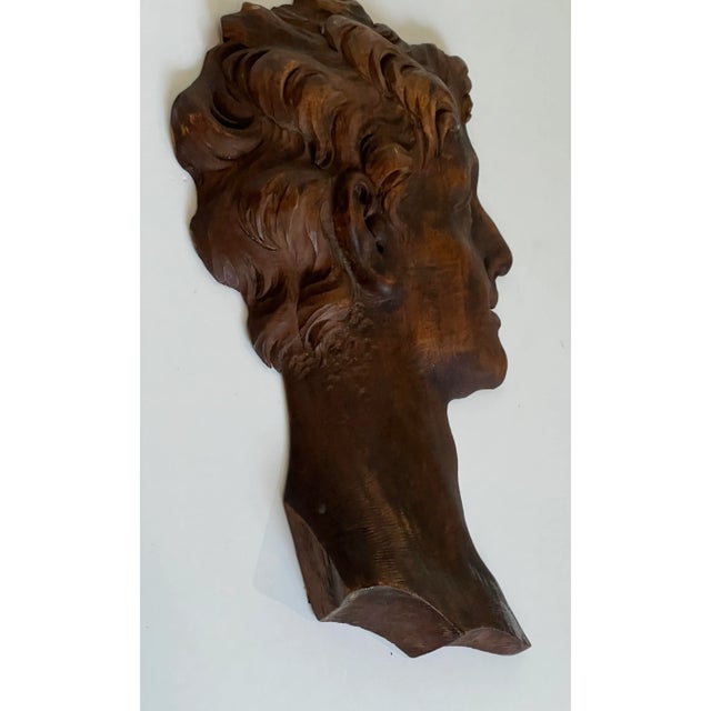 English Antique Neo Classical Carved Wood Profile Silouhette For Sale - Image 3 of 6