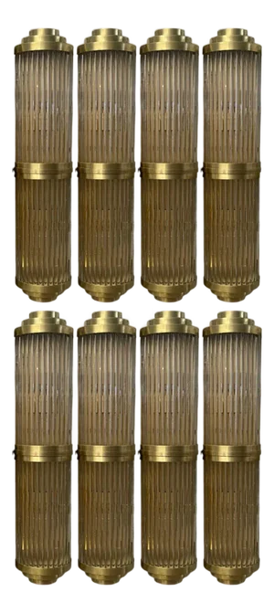 Set of Eight Romano Duo Sconces. Italy, 1980's.