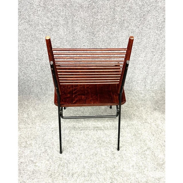 1950s 1950s Attributed to Paul McCobb "Shovel" Dining Chairs for Winchendon, Red Stain, Set of 6 For Sale - Image 5 of 10