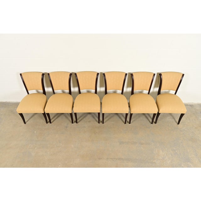 1990s Barbara Barry for Baker Furniture Modern Regency Mahogany Dining Chairs, Set of Six For Sale - Image 5 of 13