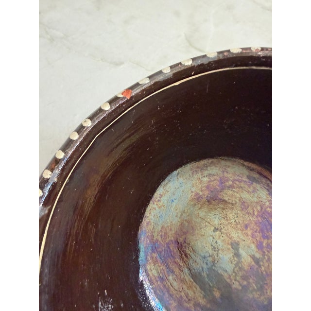 Brown Vintage Tzintzuntzan Mexican Pottery Fish Bowl, Signed Bernardo Zaldizar, Mexican Folk Artist For Sale - Image 8 of 10