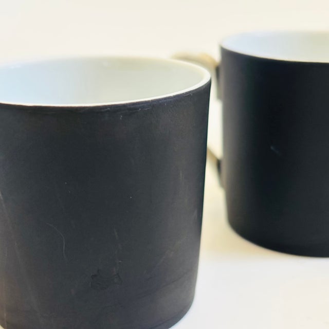 Mid Century Porcelain Demitasse Mugs - Set of 5 - Black and White Glazes For Sale In San Francisco - Image 6 of 11