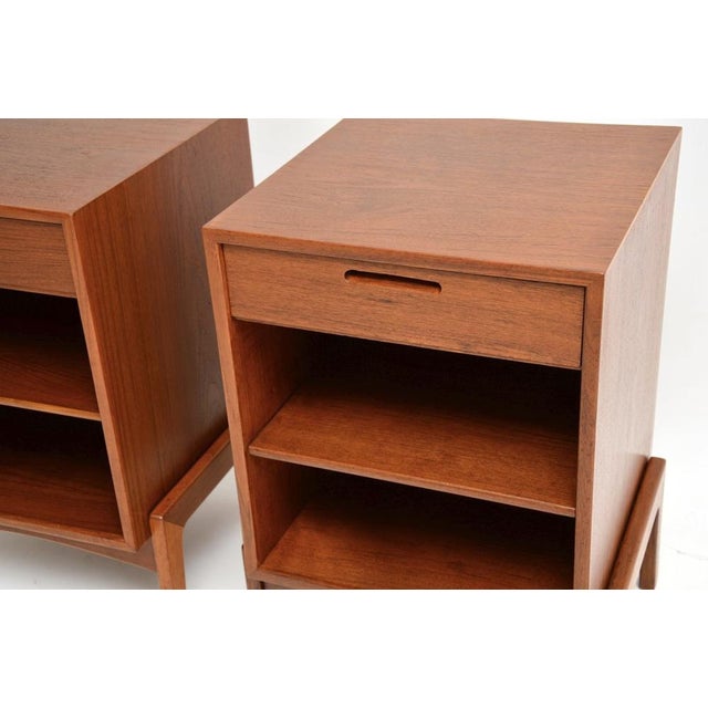 Vintage Danish Teak Nightstands by Ib Kofod Larsen, 1960, Set of 2 For Sale - Image 10 of 12