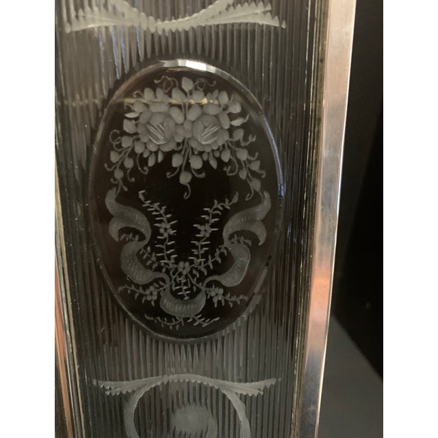 Art Deco Rare Largest T. G. Hawkes & Co. Crystal & Sterling Silver Picture Frame Circa 1920 For Sale - Image 3 of 7