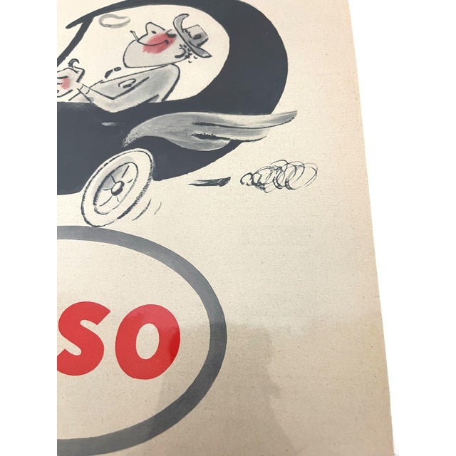 Mid 20th Century Mid 20th Century French Esso Advertising Print Gasoline Poster For Sale - Image 5 of 11