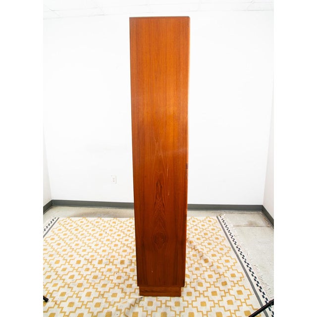 1960s Mid Century Danish Cabinet Dyrlund Teak Wide Storage Tambour Doors Shelving MCM For Sale In Sacramento - Image 6 of 12