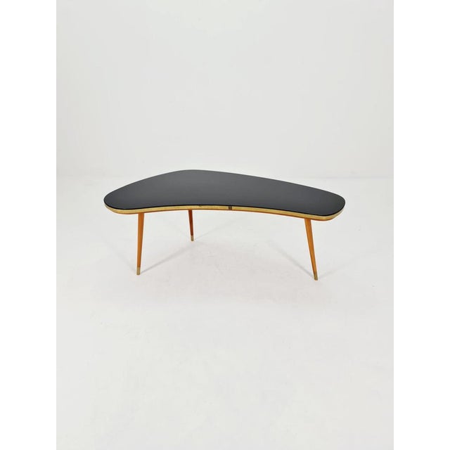 German Mid-Century Tripod Glass & Brass Coffee Table By Else 1950s Made in Germany in the late 50s Condition: very good...