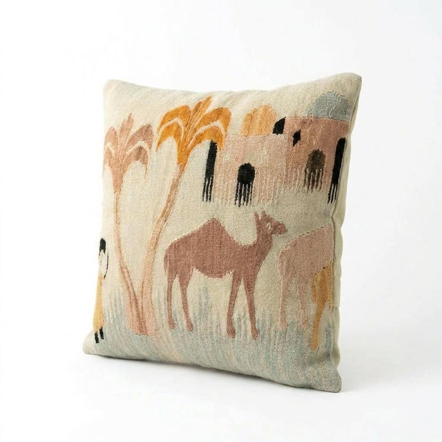 Mid-Century Modern Turkish Wool Kilim Pillow Cover 24'' X 24'' For Sale - Image 3 of 4