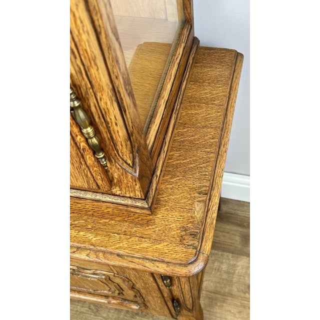 Bookcase Vintage French Louis Xiv Style Oak Glazed Display Cabinet Lot 6490 For Sale - Image 15 of 18