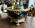 Vintage French Style Jardeniere Black Porcelain and Bronze 23”x 9” For Sale - Image 9 of 12