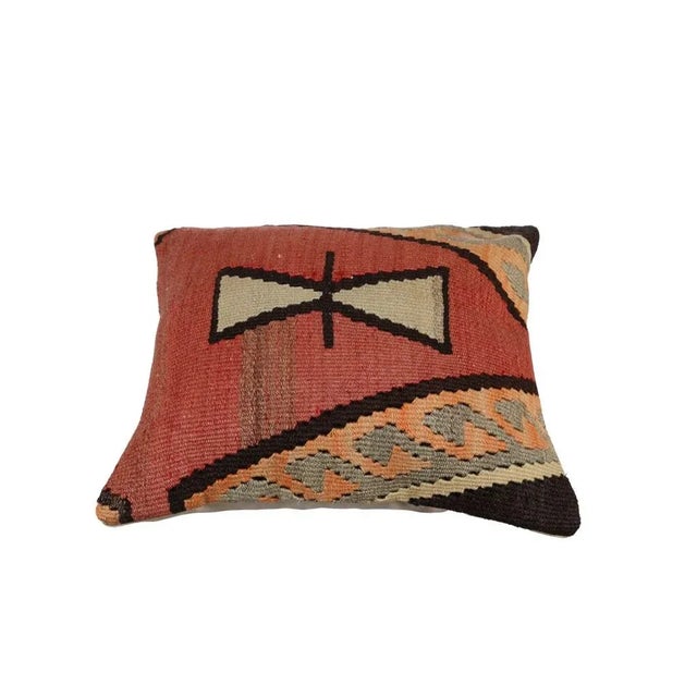 Decorative pillow cover made from vintage handwoven Turkish kilim pieces. Backed with good quality cotton fabric. Pillow...