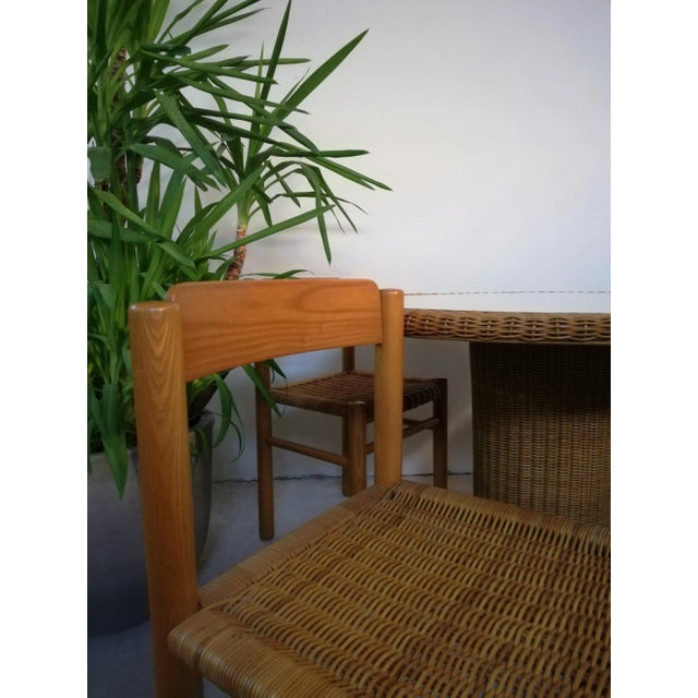 Italian Bamboo & Midollino Table and Chairs, 1970s, Set of 5 For Sale - Image 8 of 17
