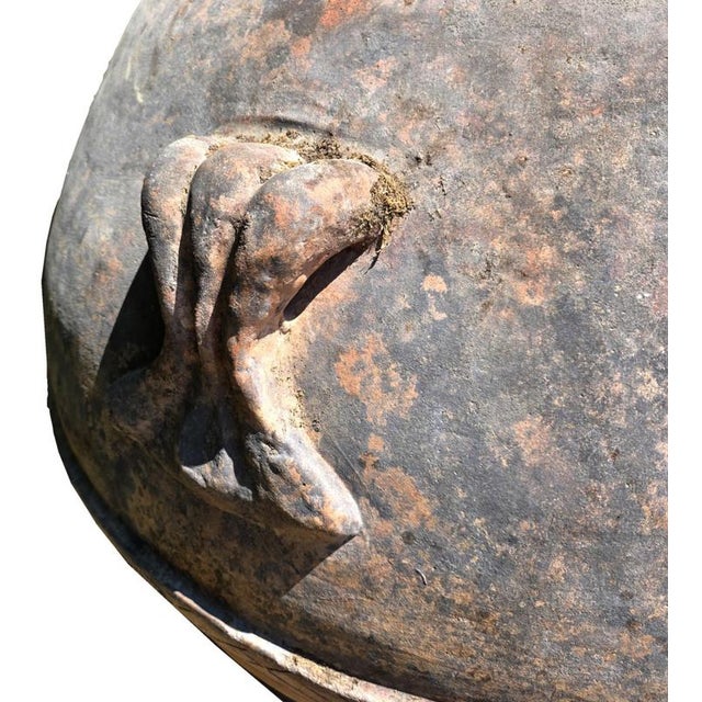 Antique Tuscan Oil Jar by Giuseppe Ricceri Strada, Chianti, Impruneta, Italy For Sale - Image 3 of 6