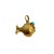 Mid-Century Modern 1960s 18k Yellow Gold and Persian Turquoise Fish Pendant or Charm For Sale - Image 3 of 5