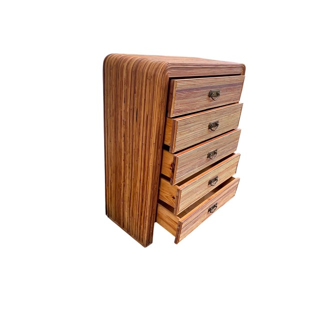 Mid 20th Century Pencil Reed Rattan Crespi Style High Chest Dresser For Sale - Image 15 of 18