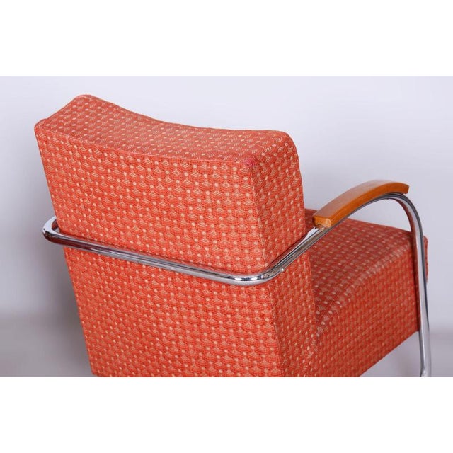 Red Set of Bauhaus Armchairs in Beech attributed to Mücke-Melder, Czech, 1930s For Sale - Image 8 of 11