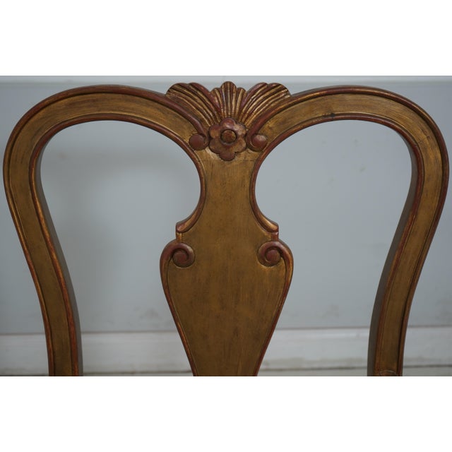 1980s Set of 6 Venetian Style Gold Finish Dining Room Chairs For Sale - Image 5 of 12