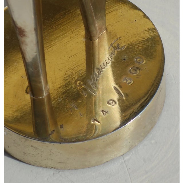 Metal Amelio Roccamonte, Figurative Sculpture, Silvered Bronze, 1970s For Sale - Image 7 of 8