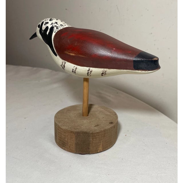 07' Carved Wood Ruddy Turnstone Richard Connolly Shore Bird Duck Decoy Sculpture For Sale - Image 11 of 11