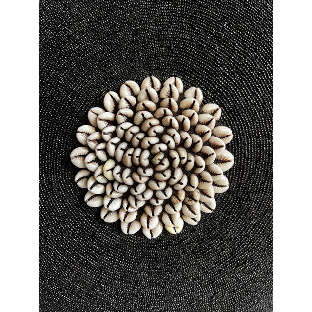 Tribal Black Beaded Cowry Shield For Sale - Image 3 of 5