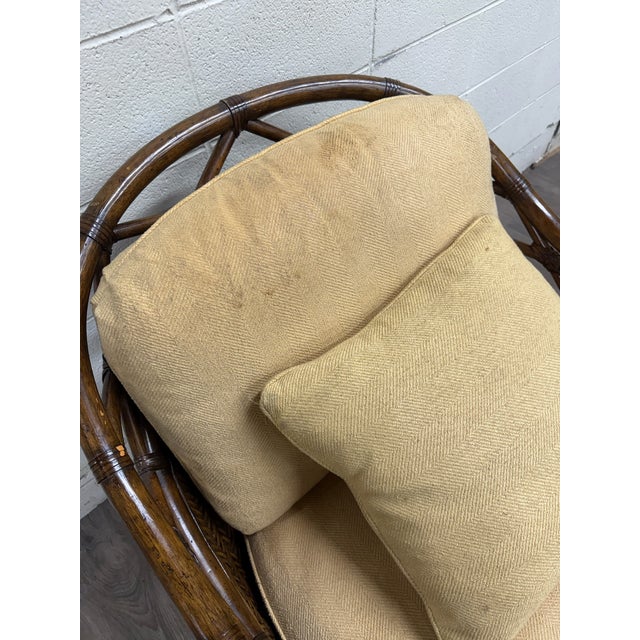 Beige Lexington Tommy Bahama Bali Hai Collection Diamond Cove Rattan Swivel Chair For Sale - Image 8 of 10