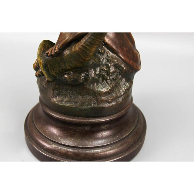 1920s French Patinated Bronzed Spelter Sculpture Muse Champetre, 1920s For Sale - Image 5 of 18