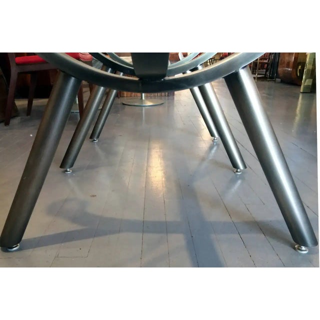 1980s Glass and Steel Banquet Table by Design Institute of America For Sale In West Palm - Image 6 of 6