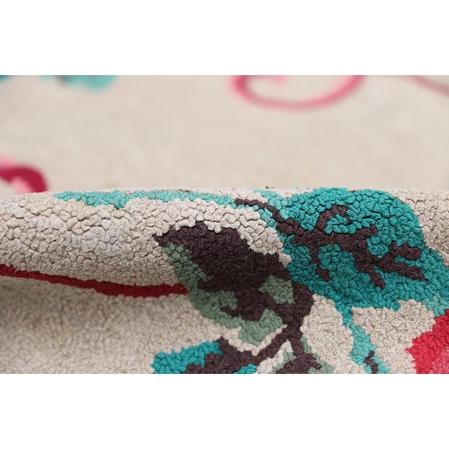 Textile 2'x4' Antique American Hooked Rug | Floral Hooked Area Rug For Sale - Image 7 of 9