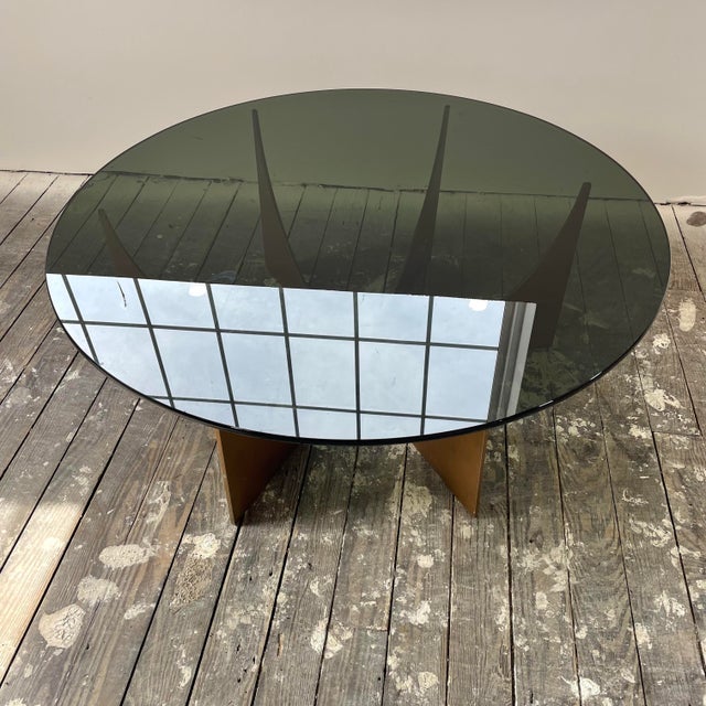 Mid Century Modern Don Drumm Glass Top Coffee Table The coffee table is in well used vintage condition The table has a...