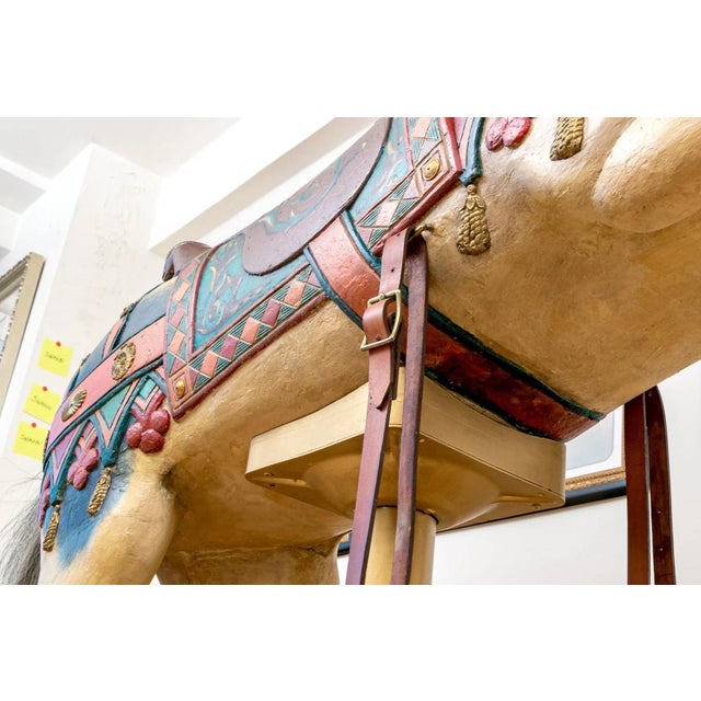 Mid 20th Century Vintage Life-Sized Polychromatic Decorated Carousel Horse For Sale - Image 11 of 12