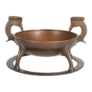 Sculptural Bronze Ashtray by Oscar Bach