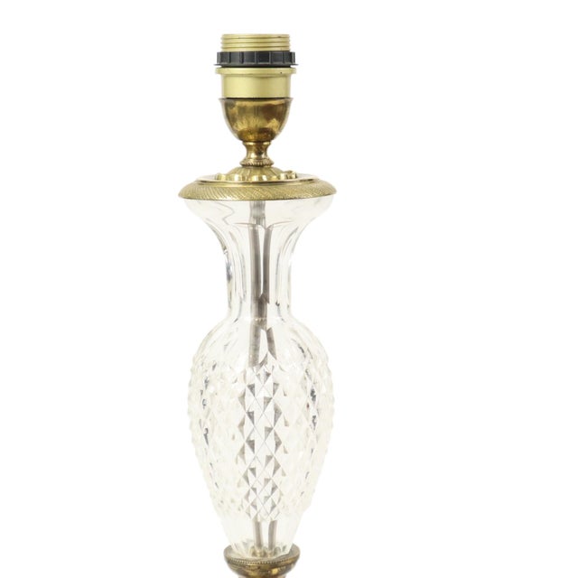 Empire Table Lamp in Cut Crystal with Diamond Pattern and Gilt Bronze, 1890s For Sale - Image 5 of 17