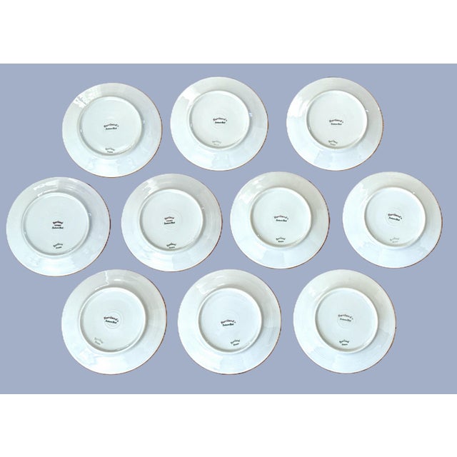 Ceramic Limoges Haviland Autumn Leaf Gold Trim Dessert Plates - Set of 10 For Sale - Image 7 of 9