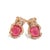 Bochic “Orient” Red Ruby & Multi Sapphire Earrings Set In 18K Gold & Silver - a pair For Sale - Image 9 of 11