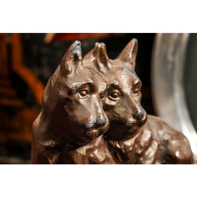 Charming Antique Miniature Scottish Terrier Scottie Dog Animal Statue Sculpture Home Decor For Sale - Image 4 of 13