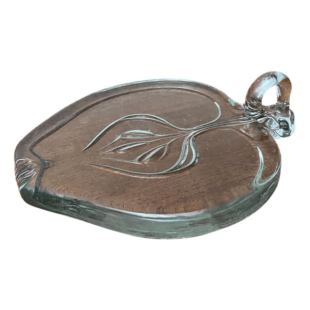 Vintage Scandinavian Heavy Glass Plate, 1970s For Sale